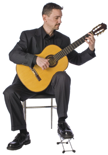 classical position of holding a guitar